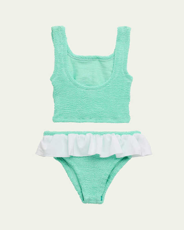 Girl's Two-Piece Textured Swimsuit, One Size